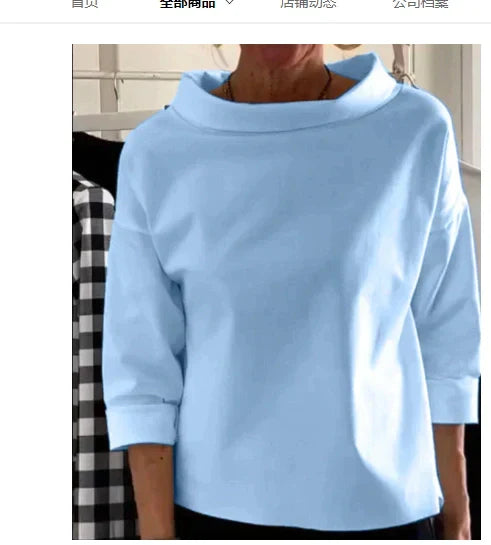 Elise | Women’s Top Featuring a Wide Folded Neckline