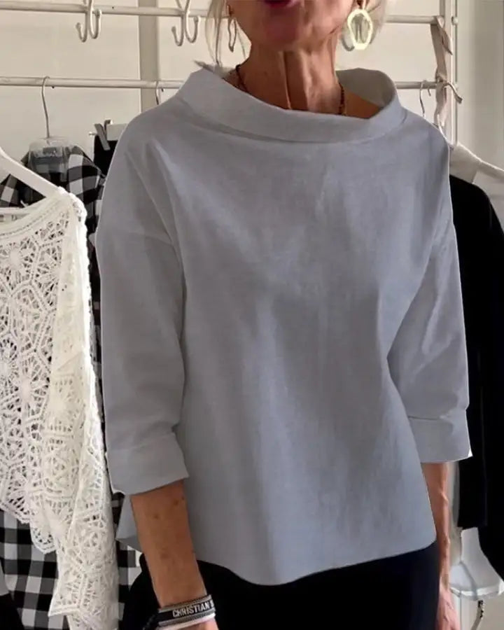 Elise | Women’s Top Featuring a Wide Folded Neckline