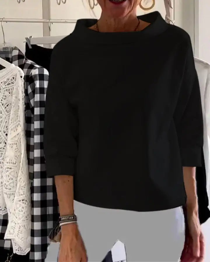 Elise | Women’s Top Featuring a Wide Folded Neckline