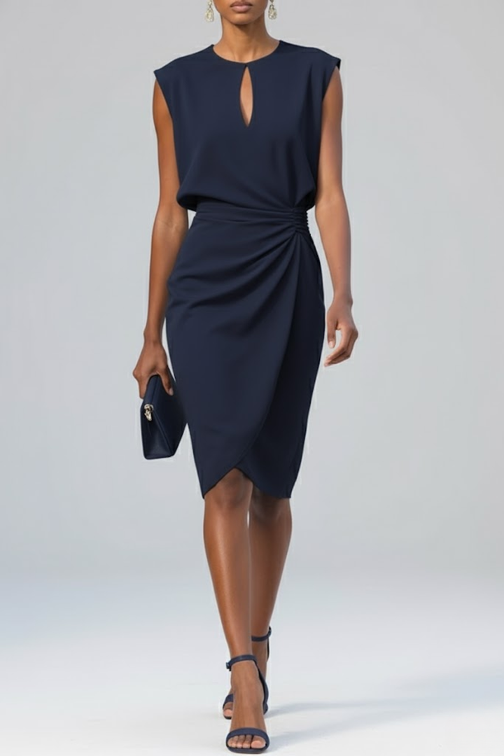 Celeste | Women’s Keyhole Dress Featuring Side Draping