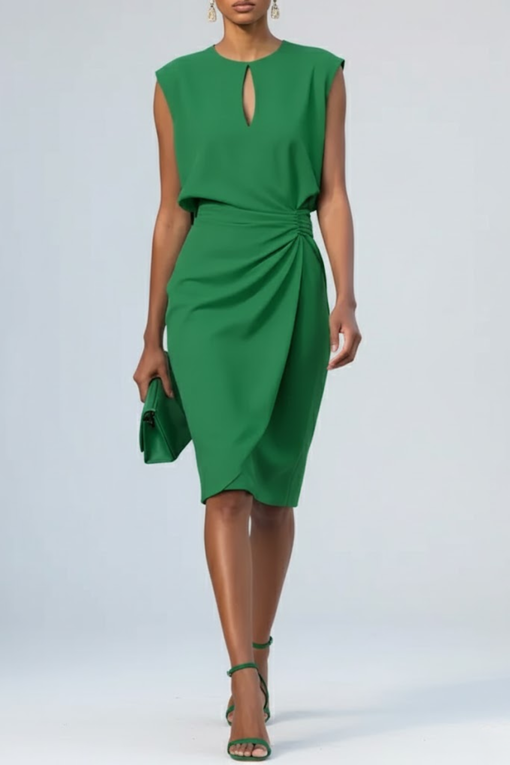 Celeste | Women’s Keyhole Dress Featuring Side Draping