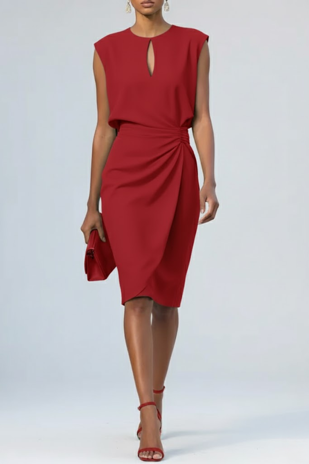 Celeste | Women’s Keyhole Dress Featuring Side Draping