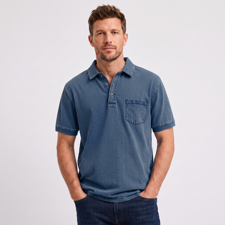 Nolan | Men’s Pocket Polo Shirt in a Washed Finish