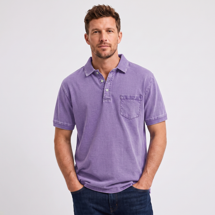 Nolan | Men’s Pocket Polo Shirt in a Washed Finish