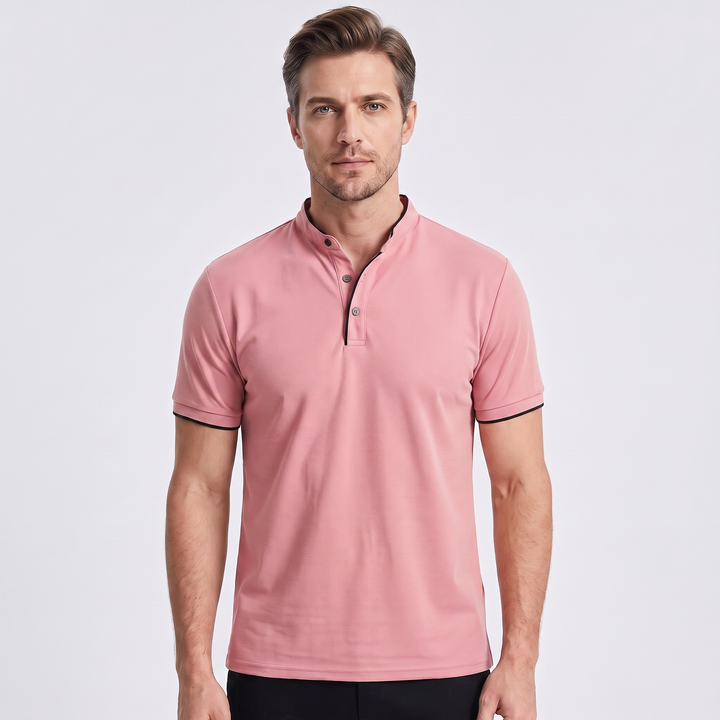 Grant | Men’s Stand-Collar Polo Shirt with Contrast Trim
