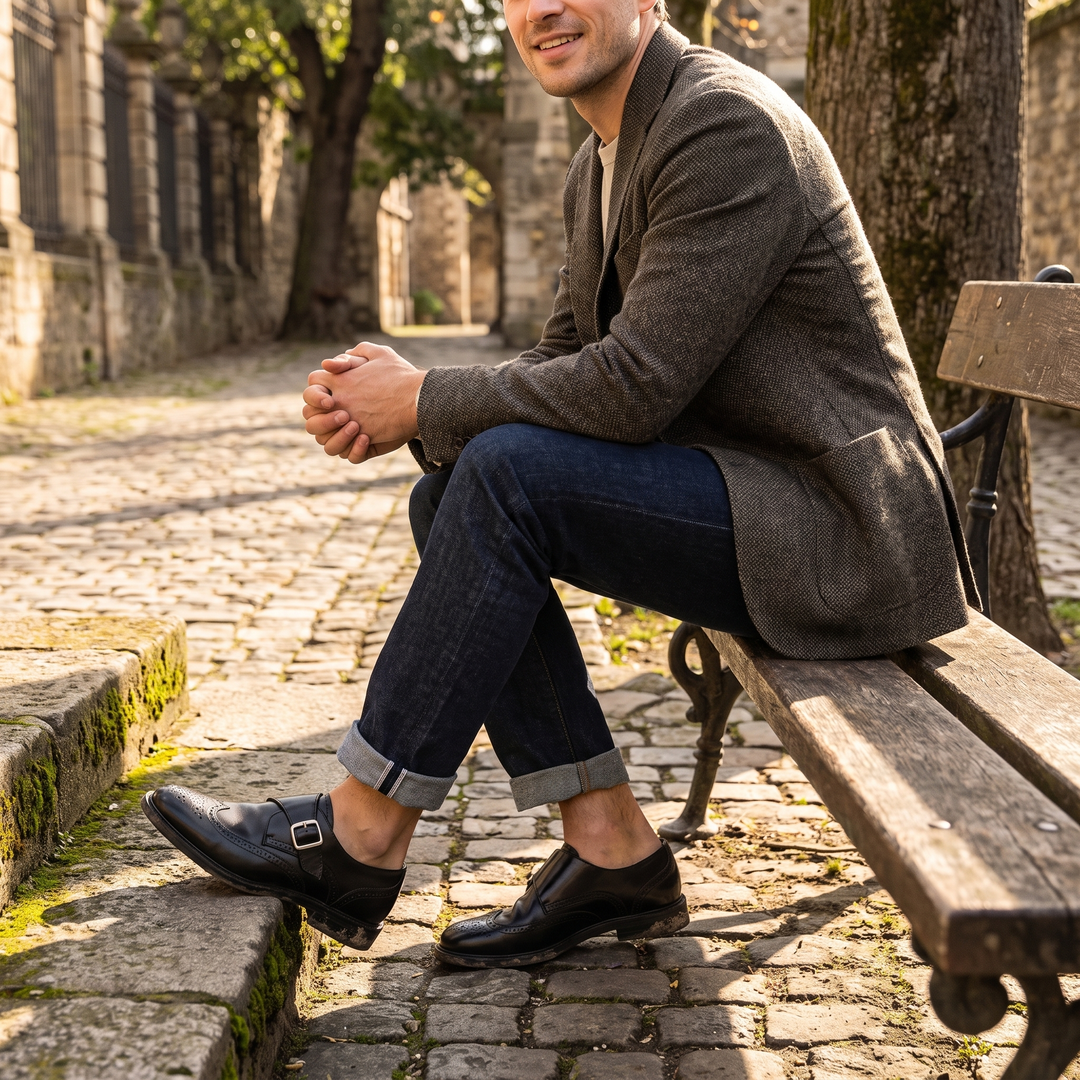 Cedric | Men’s Brogue Monk-Strap Dress Shoes