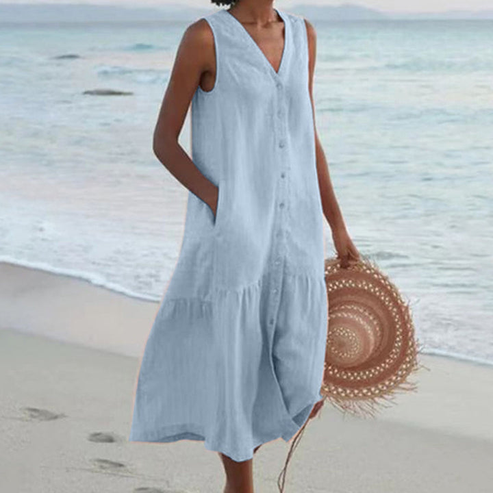Marina | Women’s Button-Front Midi Dress for Vacation Wear