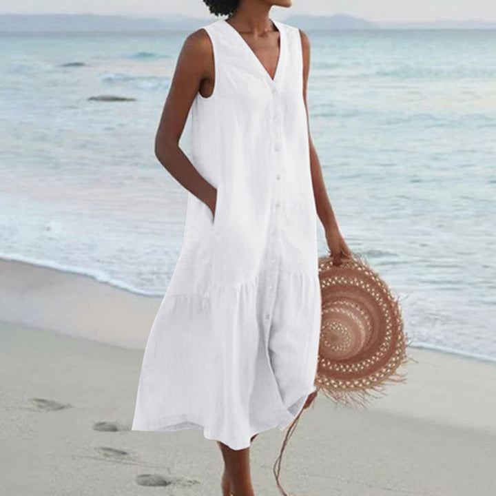 Marina | Women’s Button-Front Midi Dress for Vacation Wear