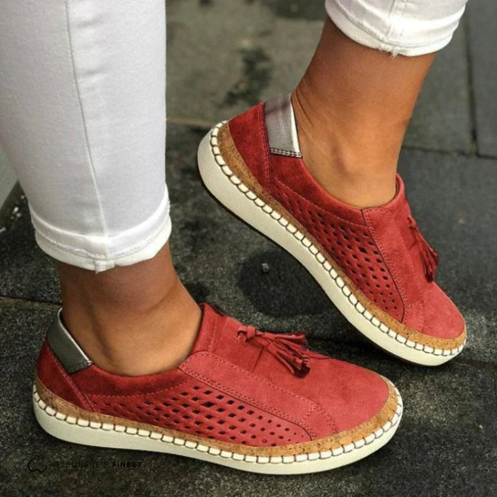 Maren | Women’s Perforated Slip-On Shoes with Tassel Detail