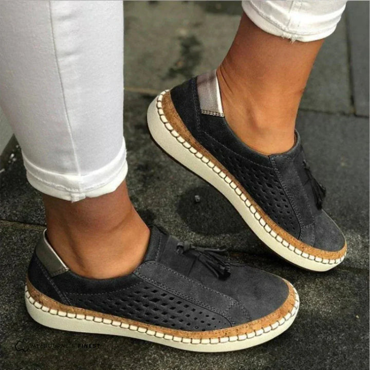 Maren | Women’s Perforated Slip-On Shoes with Tassel Detail