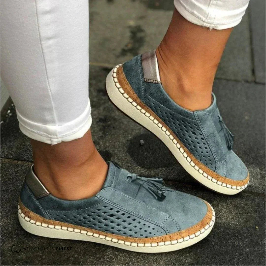 Maren | Women’s Perforated Slip-On Shoes with Tassel Detail