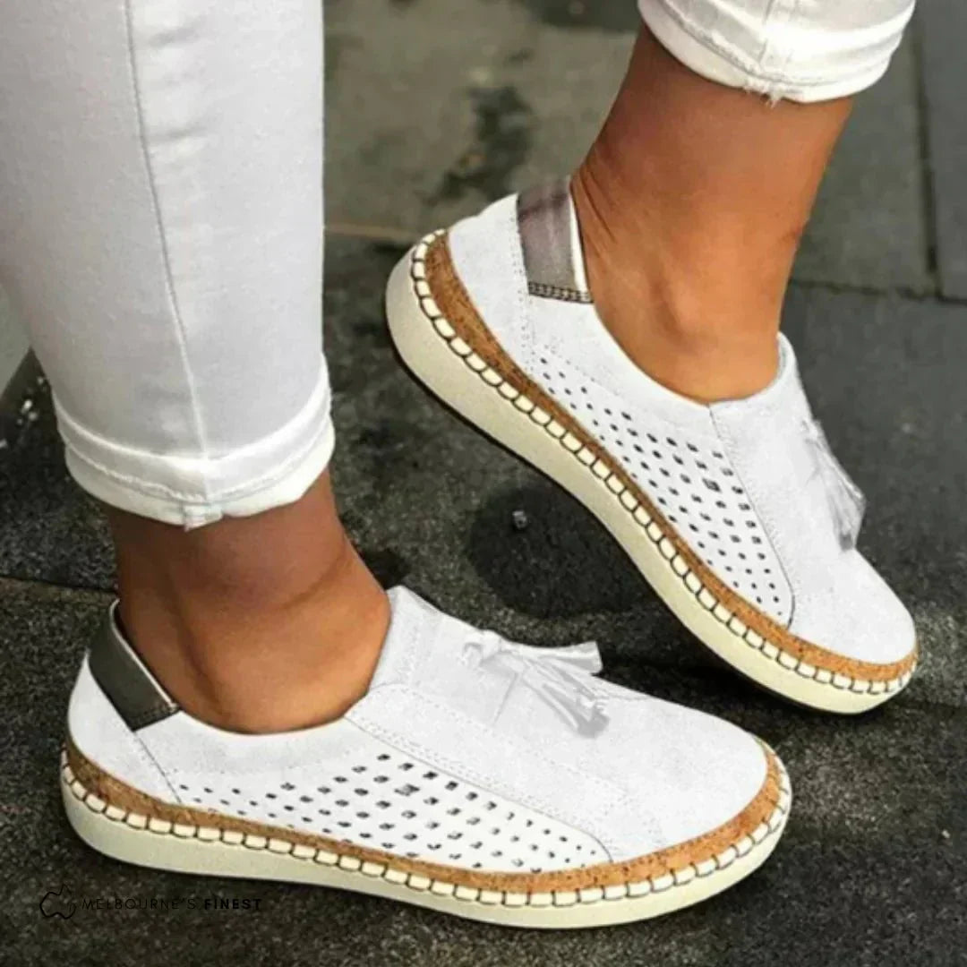 Maren | Women’s Perforated Slip-On Shoes with Tassel Detail